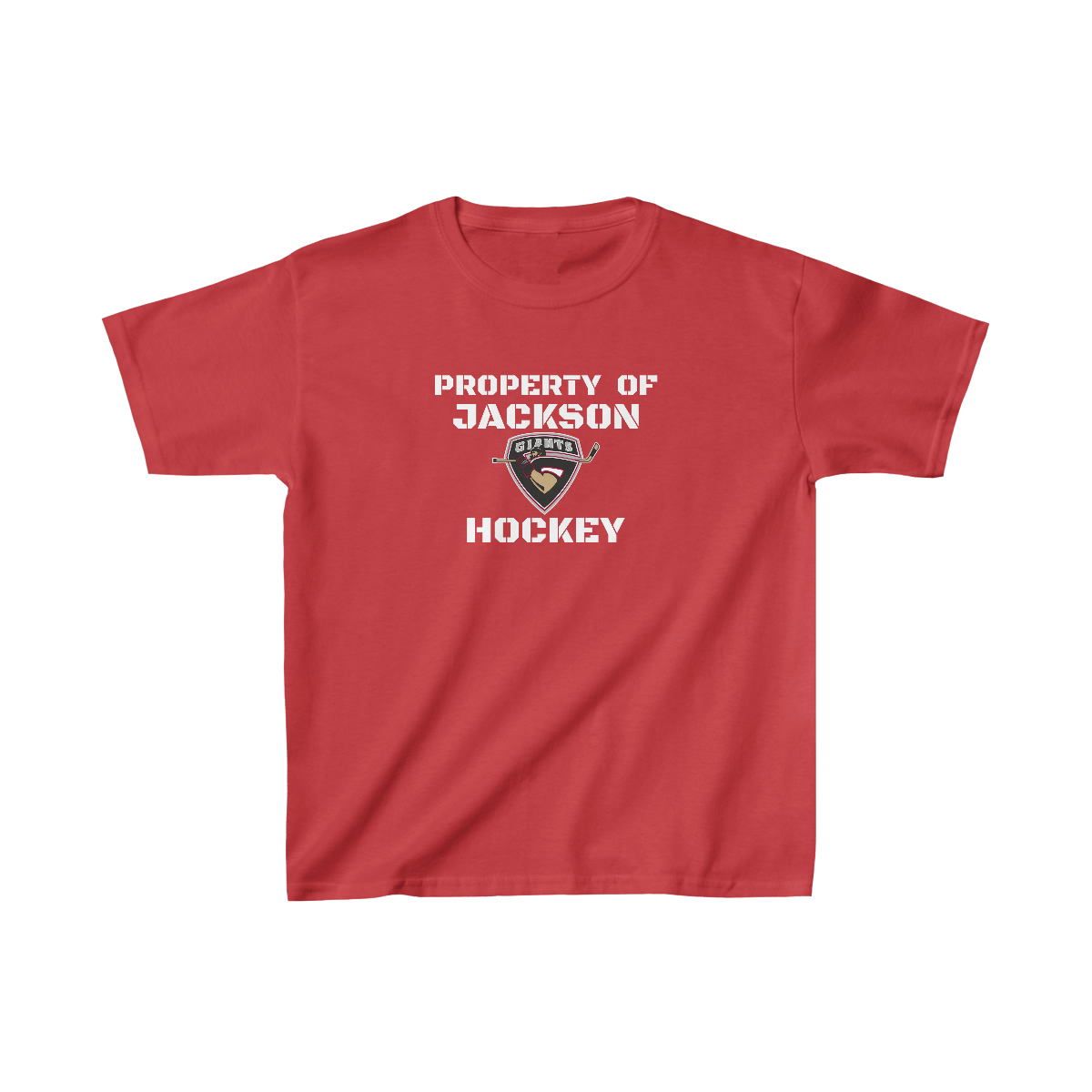 Property of Jackson Giants Hockey Kids Heavy Cotton™ Tee - Image 7