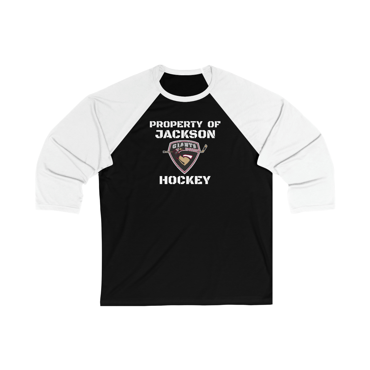 Property of Jackson Giants Hockey 34 Sleeve Baseball Tee