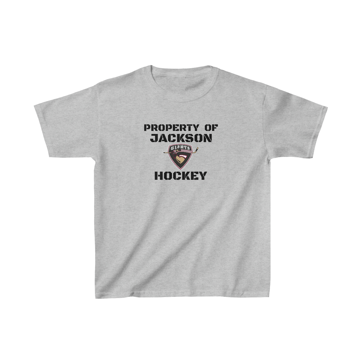 Property of Jackson Giants Hockey Kids Heavy Cotton™ Tee - Image 5