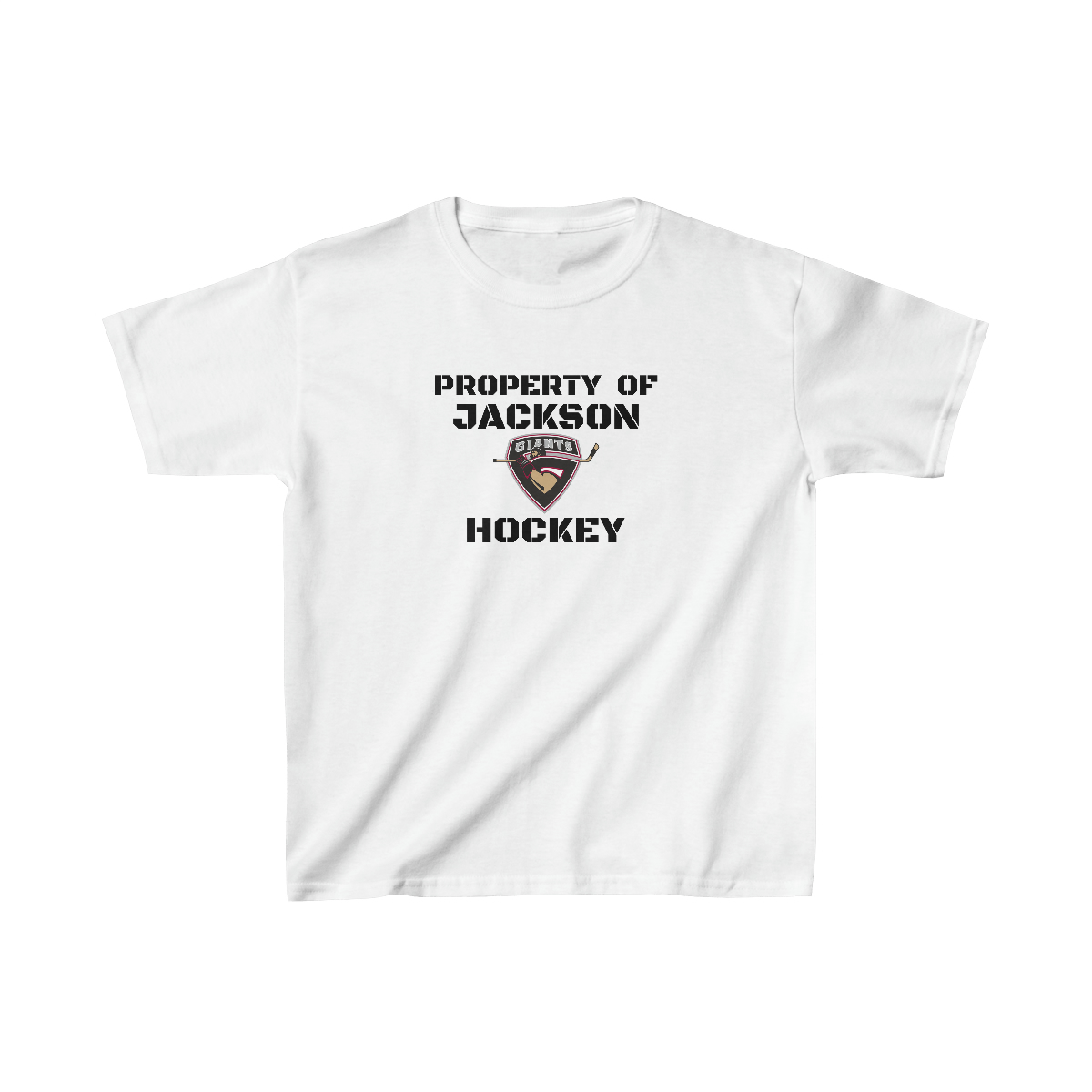 Property of Jackson Giants Hockey Kids Heavy Cotton™ Tee - Image 3