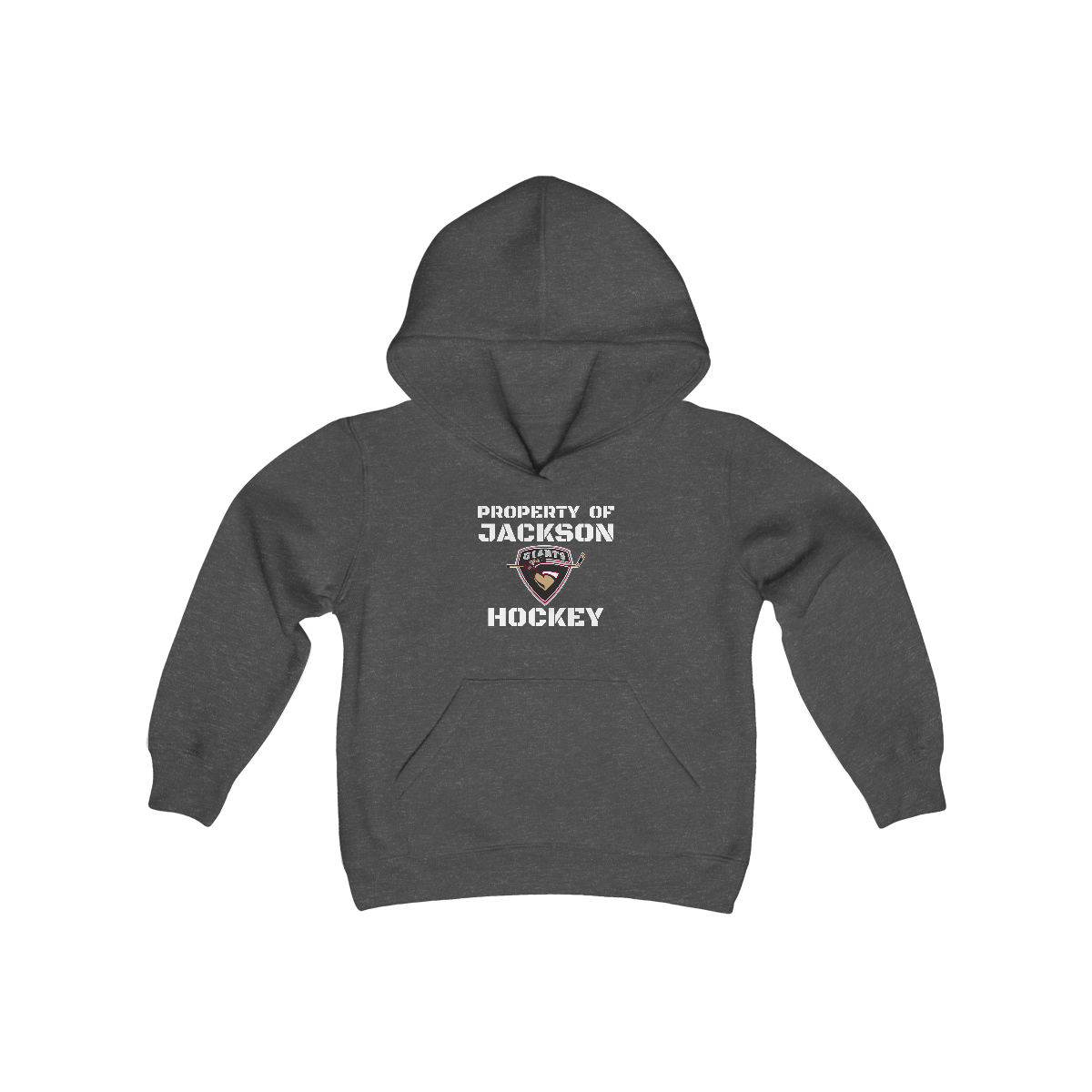 Property of Jackson Giants Hockey Youth Heavy Blend Hooded Sweatshirt - Image 7