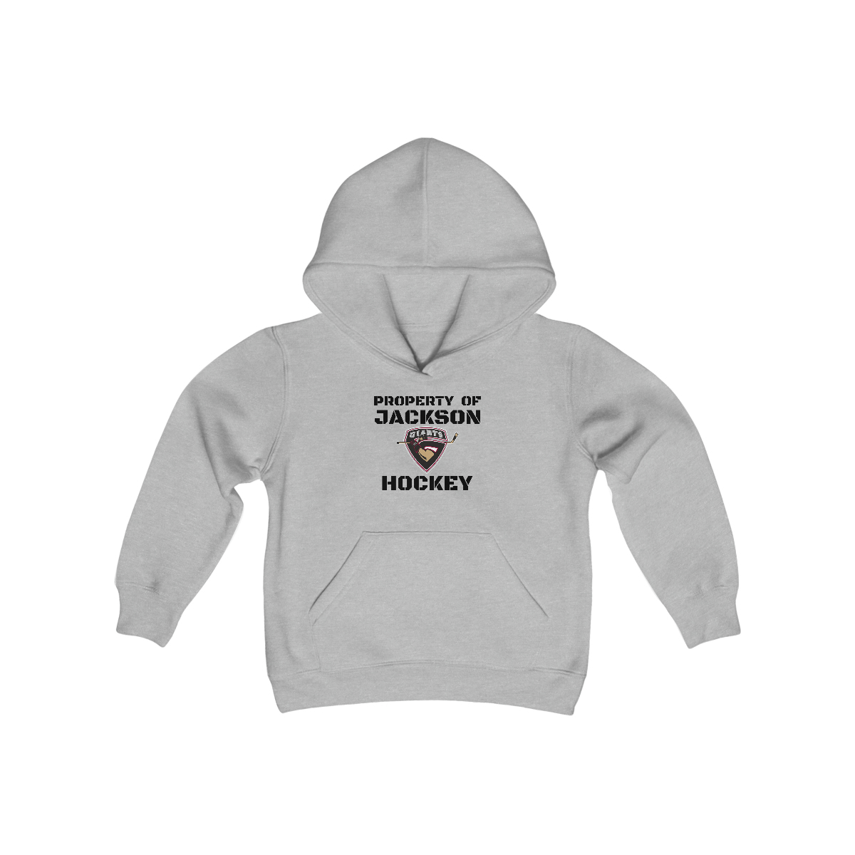 Property of Jackson Giants Hockey Youth Heavy Blend Hooded Sweatshirt - Image 5