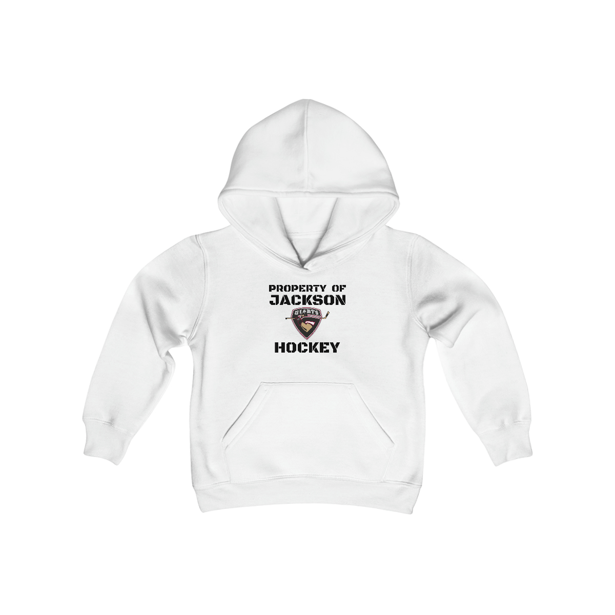 Property of Jackson Giants Hockey Youth Heavy Blend Hooded Sweatshirt - Image 3