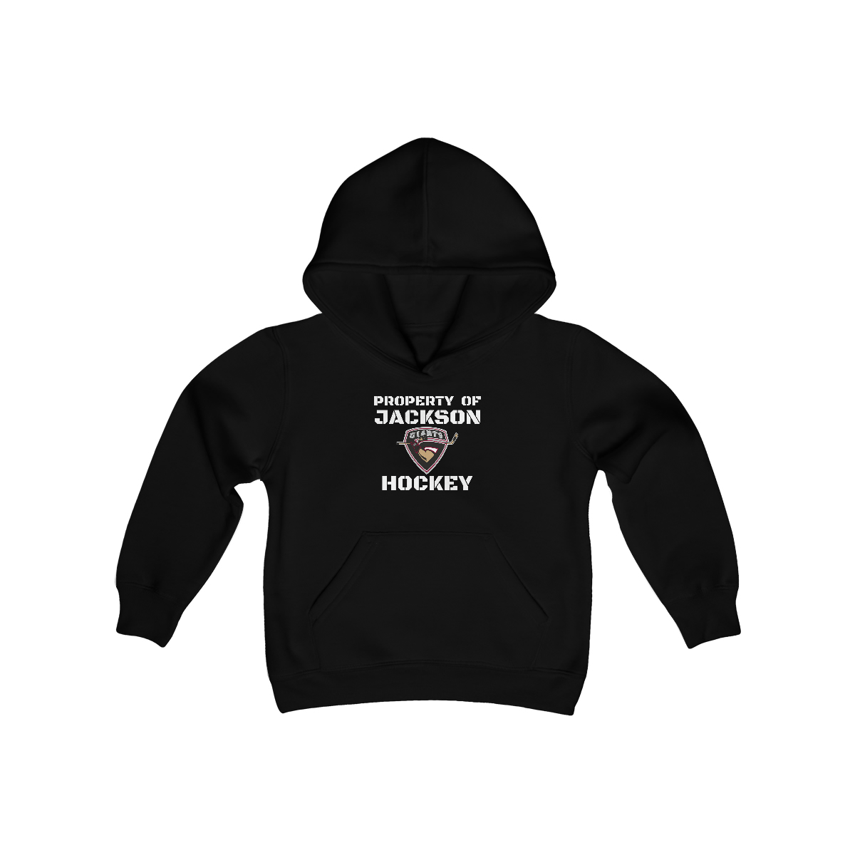 Property of Jackson Giants Hockey Youth Heavy Blend Hooded Sweatshirt