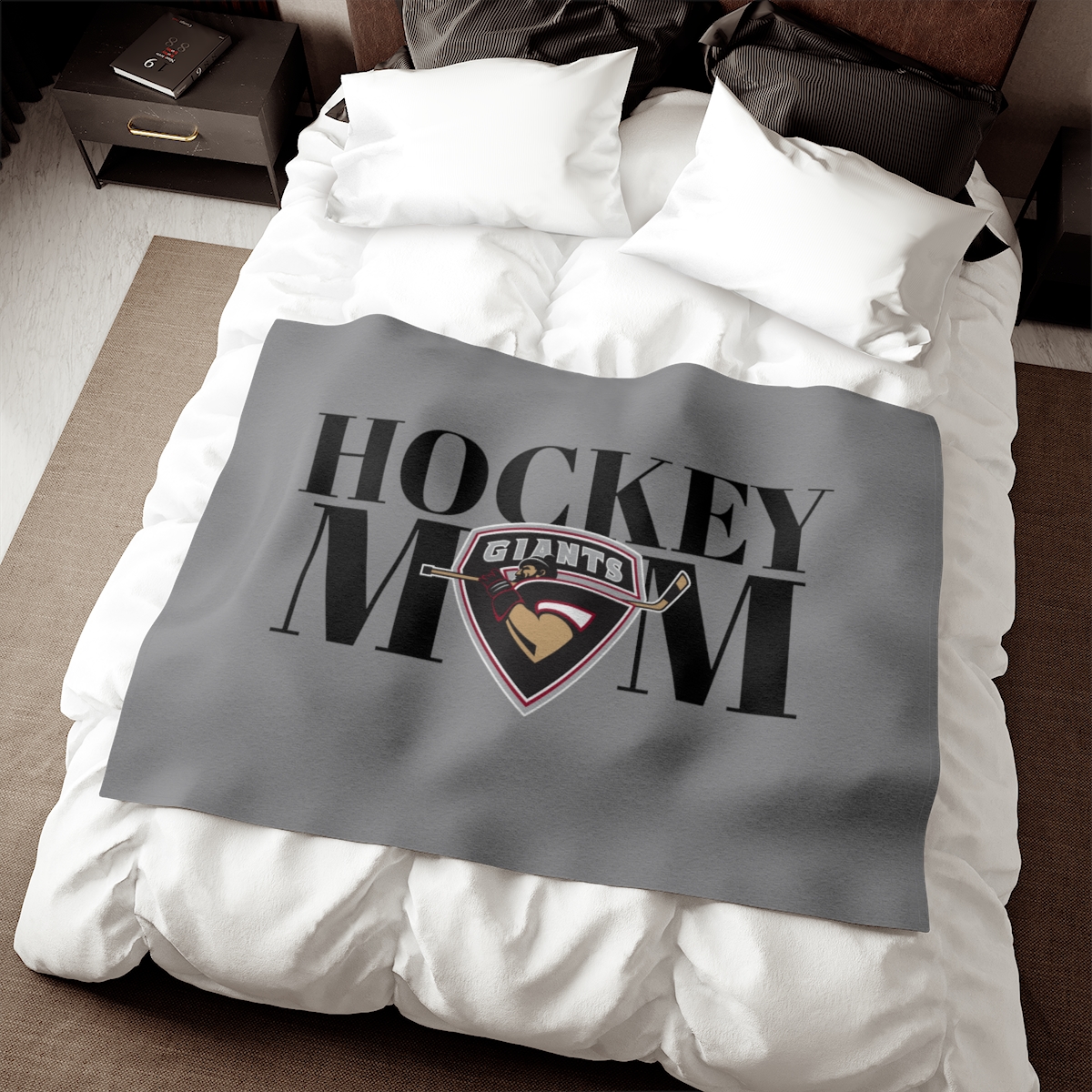 Jackson Giants Hockey Mom Sweatshirt Blanket | Grey - Image 8